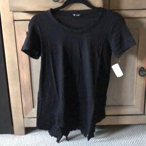 WILT black asymmetric hem short sleeve S‎